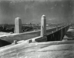 1932 - The newly constructed classic Sixth Street Viadcut, and her pillars.
